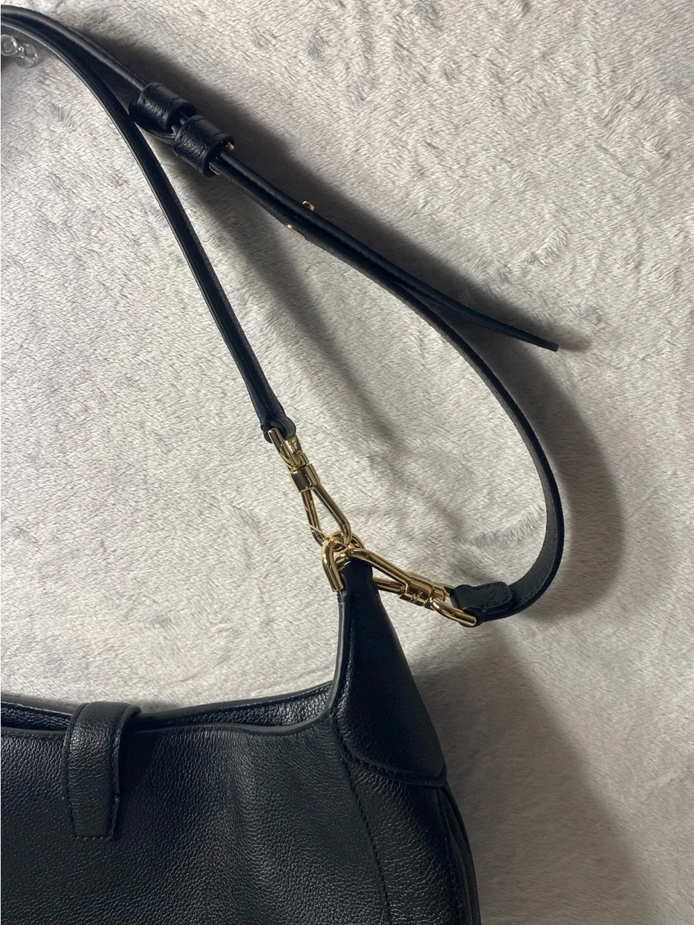Kate Spade New York Deco Pebbled Leather Crossbody Small Tote Bag Black NWOT